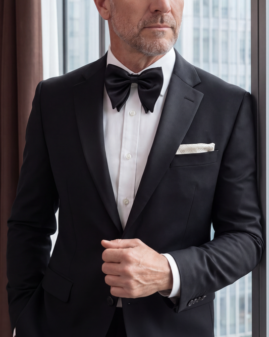 THE ONYX SATIN BOWTIE (BUTTERFLY)